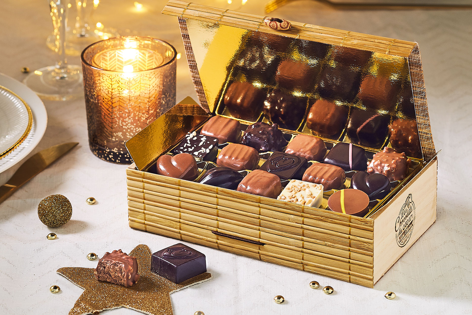 Asortiments de chocolats en vente pour Noël