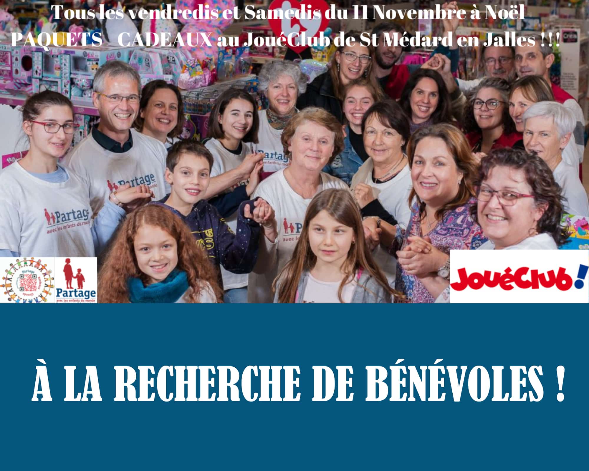 PARTAGE Bordeaux recherche des bénévoles pour faire des paquets cadeaux au Joué Club